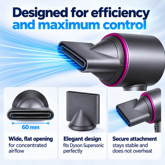 Concentrator pentru coafare pentru Dyson Supersonic HD01, HD03, HD07, HD15, HD16