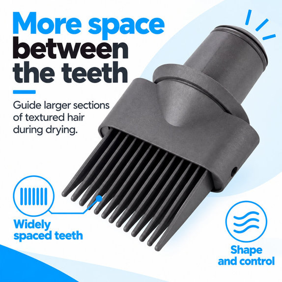 Pieptene cu dinți rari pentru Dyson Supersonic HD01, HD03, HD07, HD15, HD16