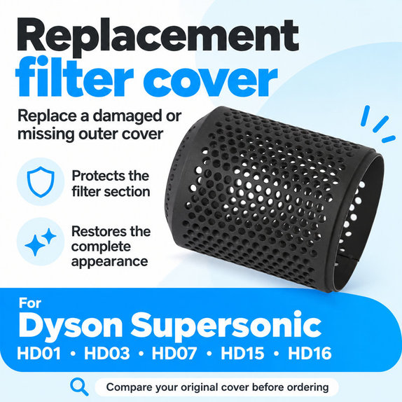 Capac filtru pentru Dyson Supersonic HD01, HD03, HD07, HD15, HD16, Iron / Fuchsia
