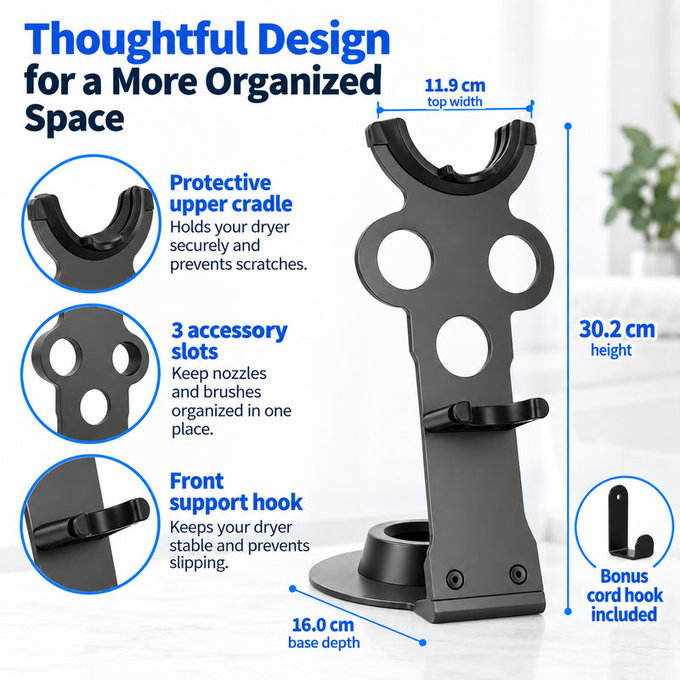 Suport organizator universal pentru accesorii de coafat Dyson