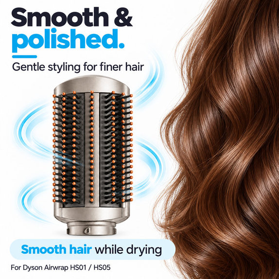 Perie moale pentru netezire pentru Dyson Airwrap HS01, HS05, Nickel / Copper
