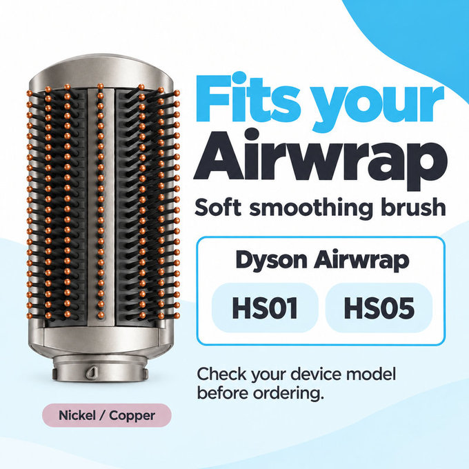 Perie moale pentru netezire pentru Dyson Airwrap HS01, HS05, Nickel / Copper