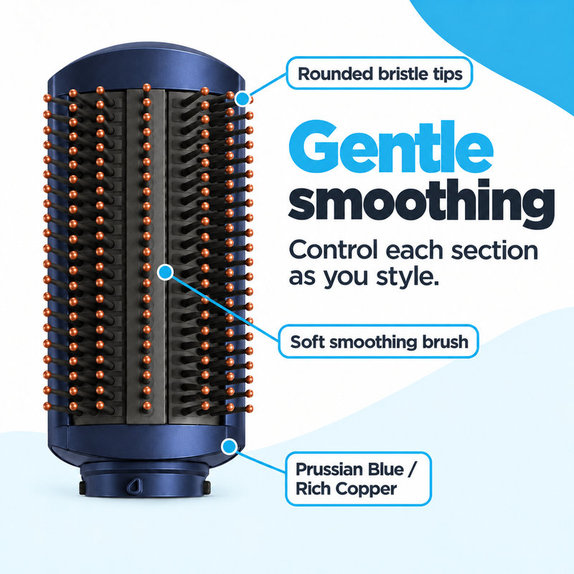 Perie moale pentru netezire pentru Dyson Airwrap HS01, HS05, Prussian Blue / Rich Copper