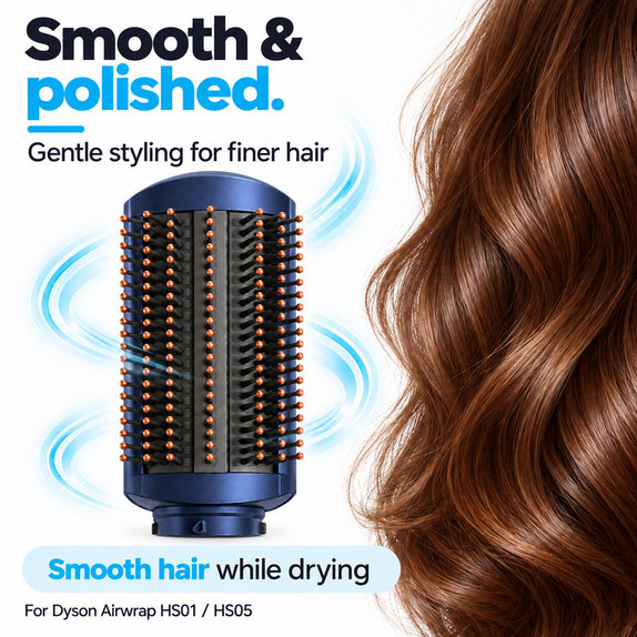 Perie moale pentru netezire pentru Dyson Airwrap HS01, HS05, Prussian Blue / Rich Copper