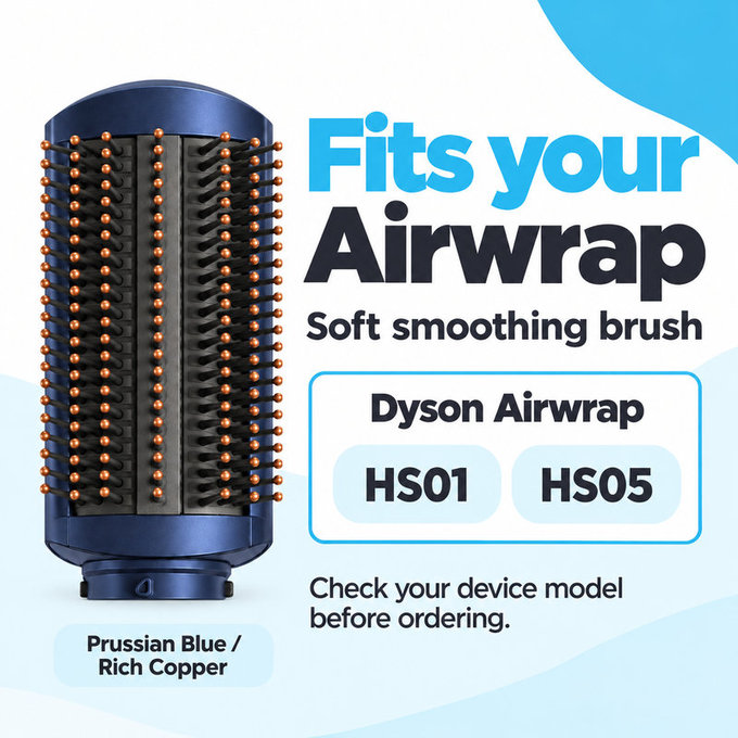 Perie moale pentru netezire pentru Dyson Airwrap HS01, HS05, Prussian Blue / Rich Copper