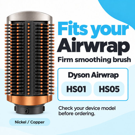 Perie fermă pentru netezire pentru Dyson Airwrap HS01, HS05, Nickel / Copper