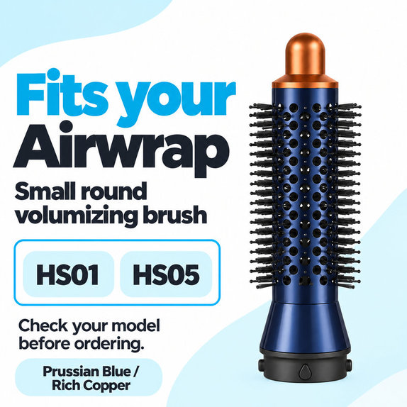 Perie rotundă mică pentru volum pentru Dyson Airwrap HS01, HS05, Prussian Blue / Rich Copper