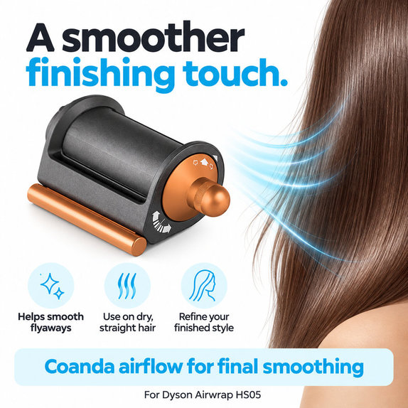 Accesoriu Coanda pentru netezire și uscare pentru Dyson Airwrap HS05, Nickel / Copper