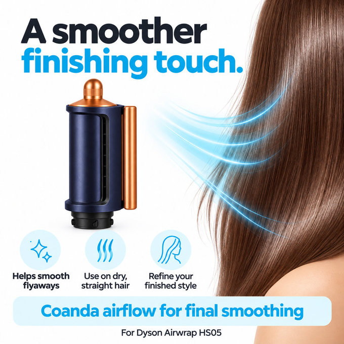 Accesoriu Coanda pentru netezire și uscare pentru Dyson Airwrap HS05, Prussian Blue / Rich Copper