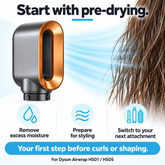 Accesoriu pentru uscare rapidă pentru Dyson Airwrap HS01, HS05, Nickel / Copper