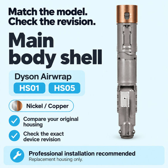 Carcasă corp principal pentru Dyson Airwrap HS01, HS05, Nickel / Copper