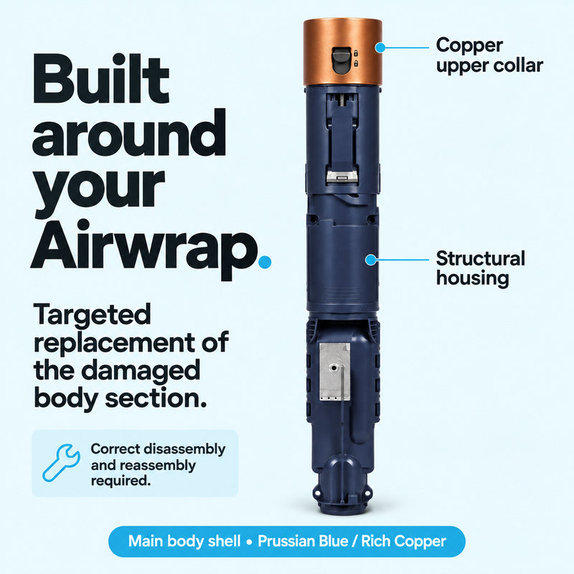 Carcasă corp principal pentru Dyson Airwrap HS01, HS05, Prussian Blue / Rich Copper