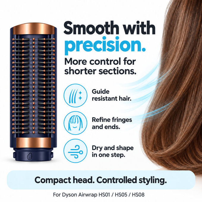 Perie fermă mică pentru netezire pentru Dyson Airwrap HS01, HS05, HS08, Prussian Blue / Rich Copper