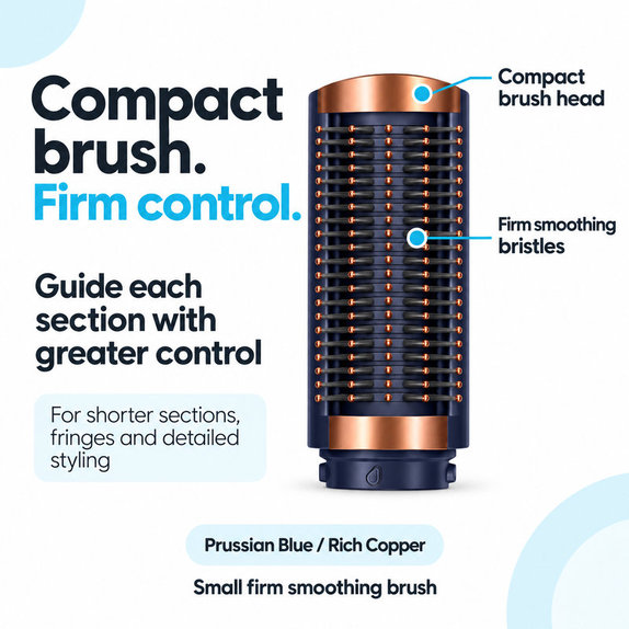 Perie fermă mică pentru netezire pentru Dyson Airwrap HS01, HS05, HS08, Prussian Blue / Rich Copper
