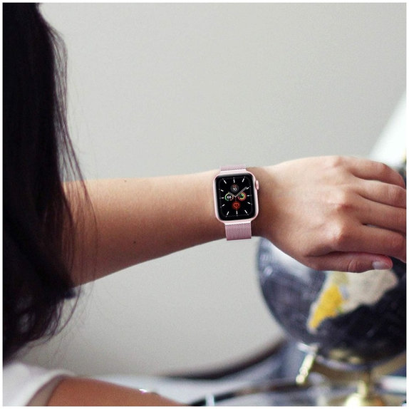 Curea Milaneseband pentru Apple Watch 8 / 9 / 10 / 11 / SE (40 / 41 / 42 mm), Rose Gold, Tech-Protect