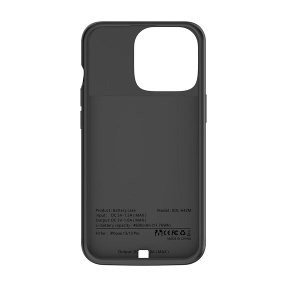 Power bank Powercase 4800mAh pentru iPhone 13 / 13 Pro, neagră, Tech-Protect
