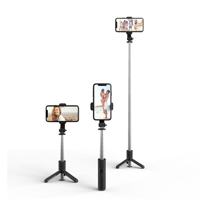 Selfie stick cu trepied L02S, neagră, Tech-Protect