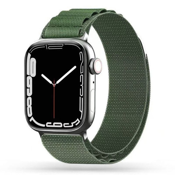 Curea Nylon Pro pentru Apple Watch 8 / 9 / 10 / 11 / SE / Ultra (44 / 45 / 46 / 49 mm), Military Green, Tech-Protect
