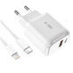 Încărcător de rețea C20W 2-PORT PD 20W / QC3.0 + Lightning Cable, albă, Tech-Protect