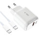 Încărcător de rețea C20W 2-PORT PD 20W / QC3.0 + USB-C Cable, albă, Tech-Protect
