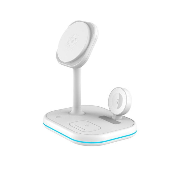 Încărcător wireless QI15W-A27 3IN1 Magnetic MagSafe, albă, Tech-Protect