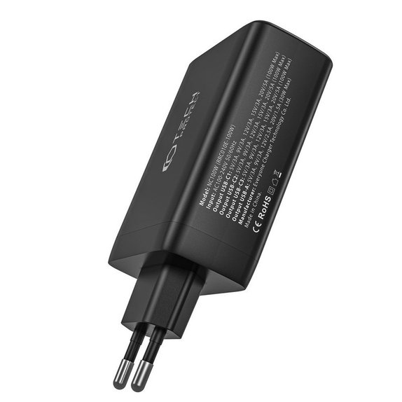 Încărcător de rețea NC100W-GAN 4-PORT PD 100W / QC3.0, albă, Tech-Protect