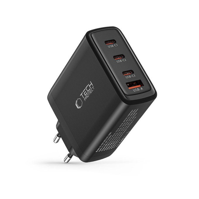 Încărcător de rețea NC100W-GAN 4-PORT PD 100W / QC3.0, neagră, Tech-Protect