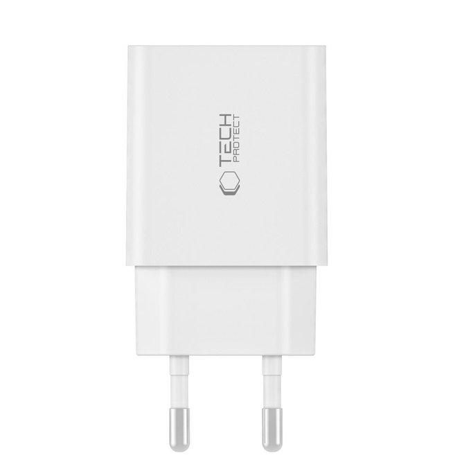 Încărcător de rețea C35W 2-PORT PD 35W, albă, Tech-Protect