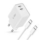 Încărcător de rețea C35W 2-PORT PD 35W + USB-C Cable, albă, Tech-Protect