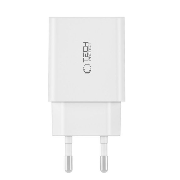 Încărcător de rețea C35W 2-PORT PD 35W + USB-C Cable, albă, Tech-Protect