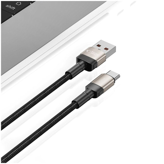 Cablu Ultraboost Evo USB-C Cable 100W/5A 200cm, Titanium, Tech-Protect