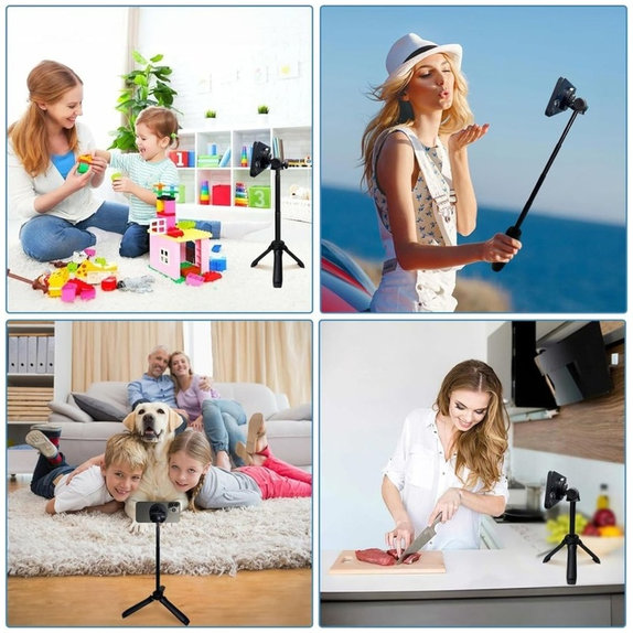 Selfie stick cu trepied L06S MagSafe, neagră, Tech-Protect