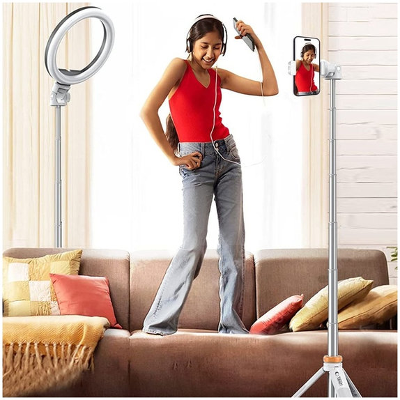 Selfie stick cu trepied L03S, albă, Tech-Protect