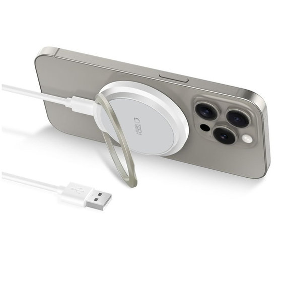 Încărcător wireless QI15W-A33 Magnetic MagSafe, albă, Tech-Protect