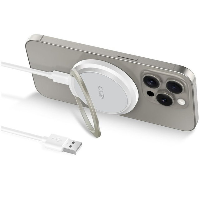 Încărcător wireless QI15W-A33 Magnetic MagSafe, albă, Tech-Protect