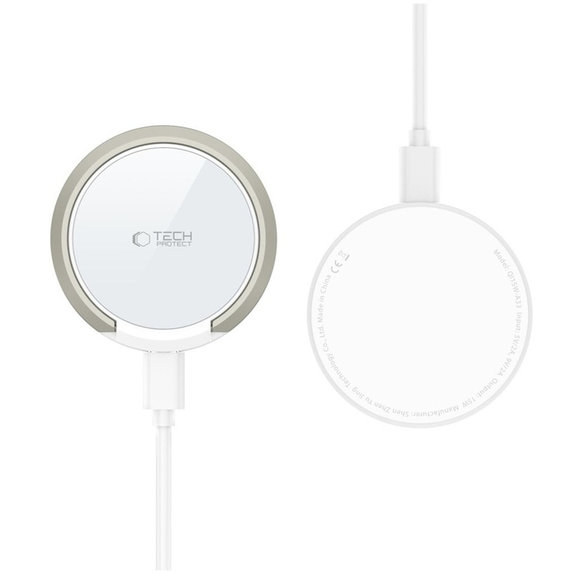 Încărcător wireless QI15W-A33 Magnetic MagSafe, albă, Tech-Protect