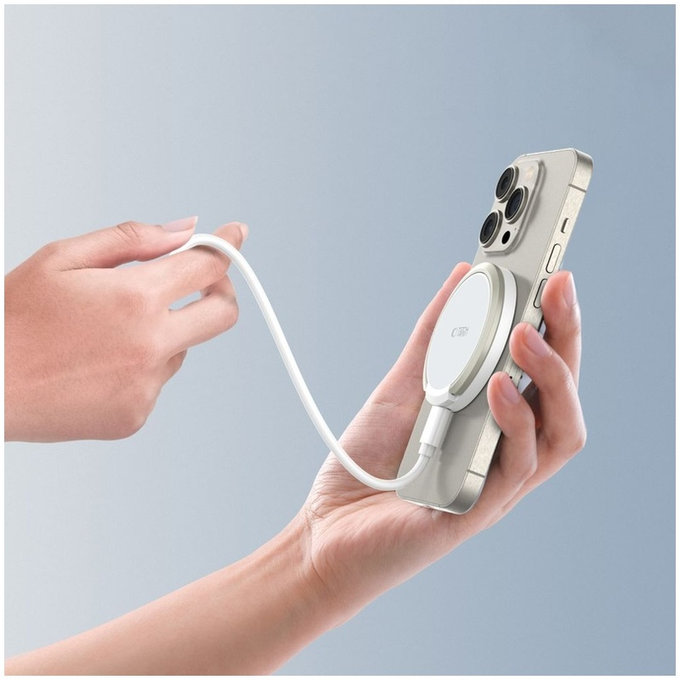 Încărcător wireless QI15W-A33 Magnetic MagSafe, albă, Tech-Protect