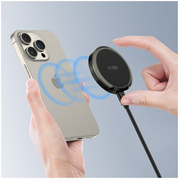 Încărcător wireless QI15W-A33 Magnetic MagSafe, neagră, Tech-Protect