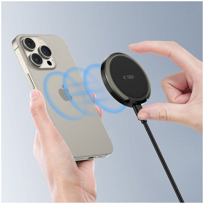 Încărcător wireless QI15W-A33 Magnetic MagSafe, neagră, Tech-Protect