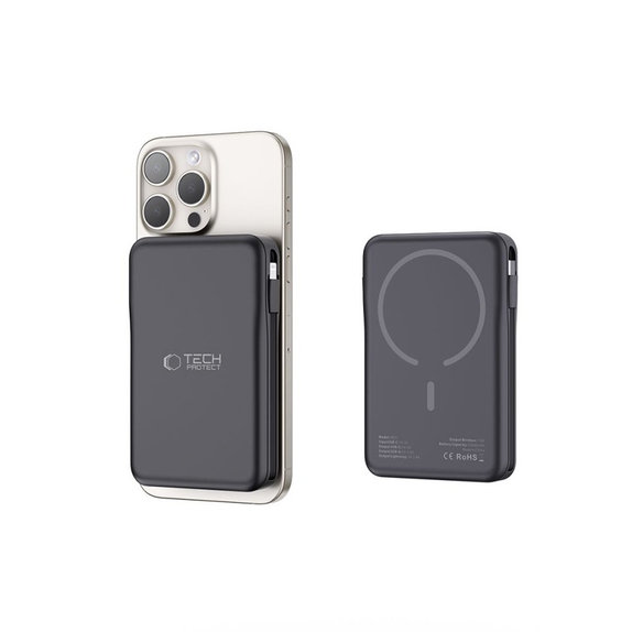 Power bank PB31 Lifemag MagSafe 10000mAh, neagră, Tech-Protect