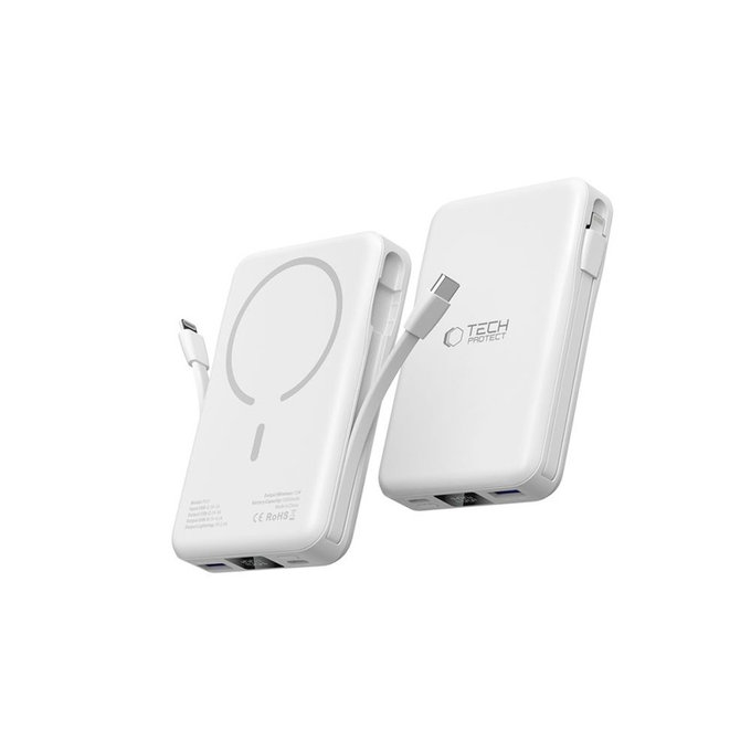 Power bank PB31 Lifemag MagSafe 10000mAh, albă, Tech-Protect