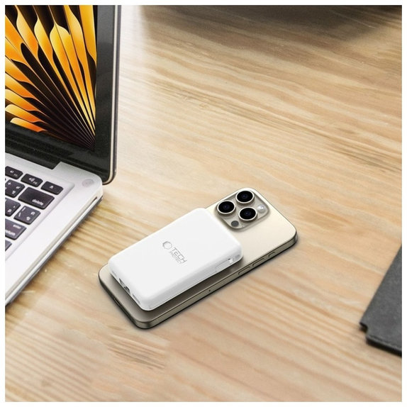 Power bank PB31 Lifemag MagSafe 10000mAh, albă, Tech-Protect