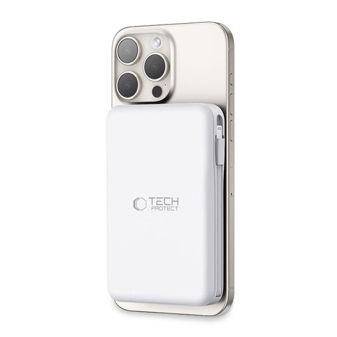 Power bank PB31 Lifemag MagSafe 10000mAh, albă, Tech-Protect