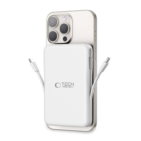 Power bank PB31 Lifemag MagSafe 10000mAh, albă, Tech-Protect