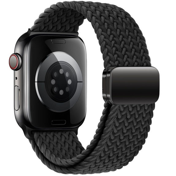 Curea Nylonmag pentru Apple Watch 8 / 9 / 10 / 11 / SE / Ultra (44 / 45 / 46 / 49 mm), neagră, Tech-Protect