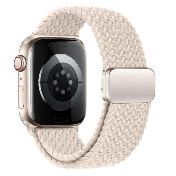 Curea Nylonmag pentru Apple Watch 8 / 9 / 10 / 11 / SE (40 / 41 / 42 mm), Natural Titanium, Tech-Protect