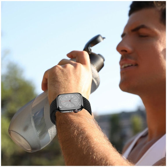 Curea Nylonmag pentru Apple Watch 8 / 9 / 10 / 11 / SE (40 / 41 / 42 mm), Natural Titanium, Tech-Protect