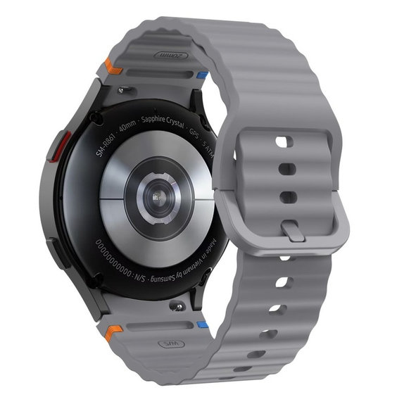 Curea Silicone Sport pentru Samsung Watch 4 / 5 / 5 Pro / 6 / 7 / FE, Crayon Grey, Tech-Protect