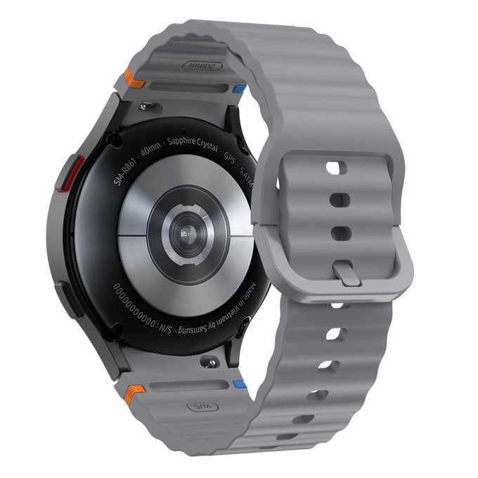Curea Silicone Sport pentru Samsung Watch 4 / 5 / 5 Pro / 6 / 7 / FE, Crayon Grey, Tech-Protect