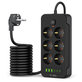 Încărcător de rețea PC6X6 Power Strip 3 USB & 3 USB-C & 6 Socket 200cm, neagră, Tech-Protect